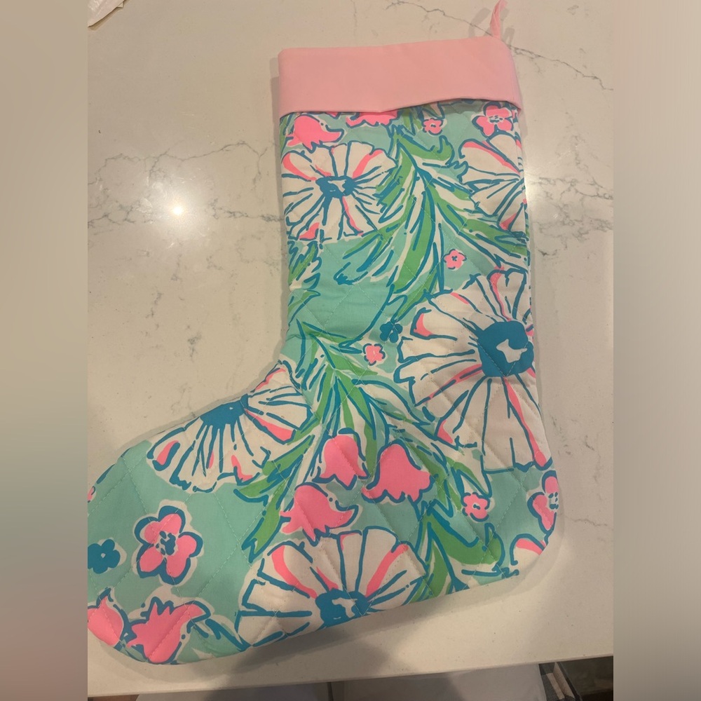 Lilly Pulizer Quilted Christmas Stocking